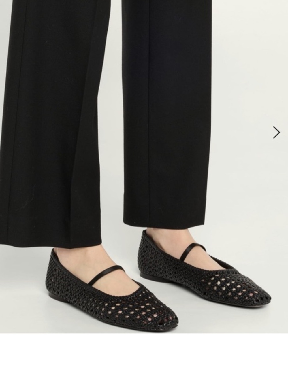 VINCE
Vivian Crochet Leather Mary Jane Ballerina Flats
Black Woven Leather 9.5
